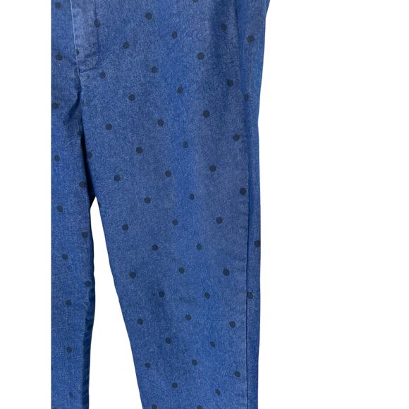 Old Navy Blue Polka Dot Office Work Business Ankle Pixie Dress‎ Pants Size 10 - Picture 5 of 11